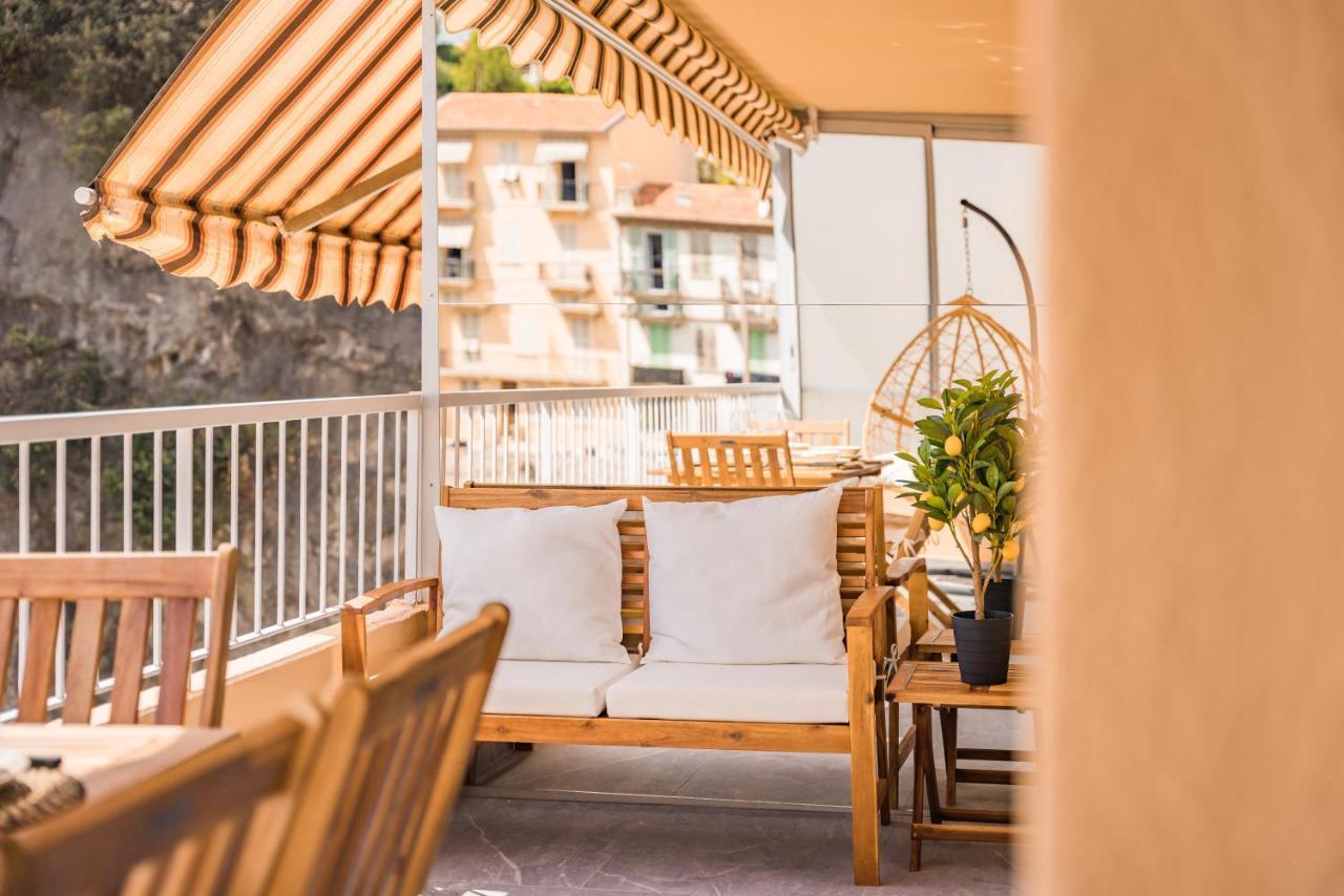 Baie De Monaco - Terrasse Vue Mer - Parking - Af 博索莱伊 外观 照片