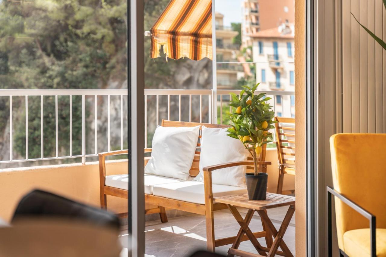 Baie De Monaco - Terrasse Vue Mer - Parking - Af 博索莱伊 外观 照片